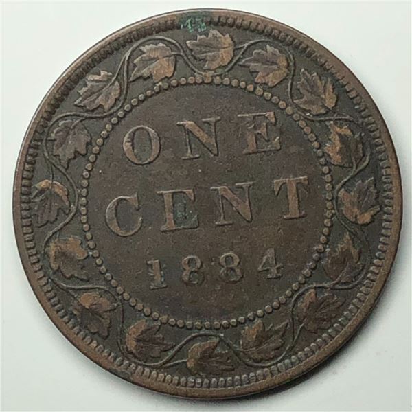 Canadian Large Cent 1884 EF++ OBV2