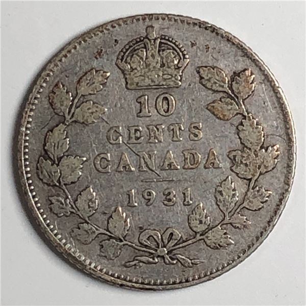 Canadian .10 Cent Dime 1931