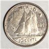 Image 1 : Canadian .10 Cent Dime 1953 SF AU
