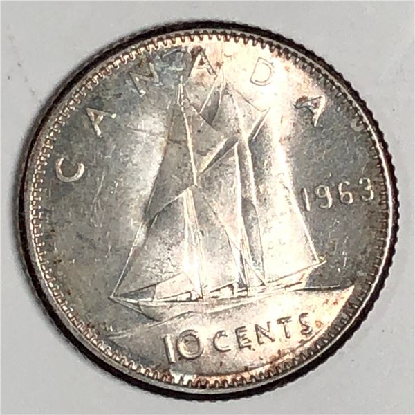 Canadian .10 Cent Dime 1963