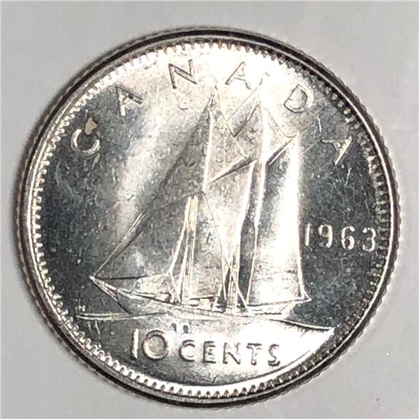 Canadian .10 Cent Dime 1963