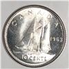 Image 1 : Canadian .10 Cent Dime 1963