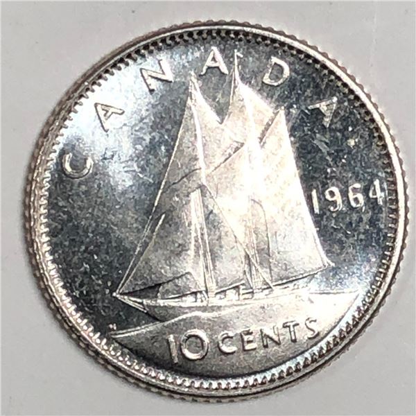 Canadian .10 Cent Dime 1964