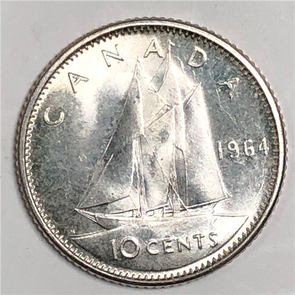 Canadian .10 Cent Dime 1964