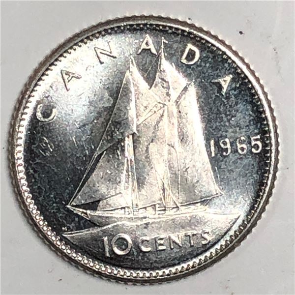 Canadian .10 Cent Dime 1965