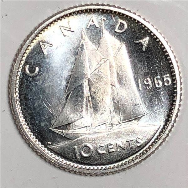 Canadian .10 Cent Dime 1965