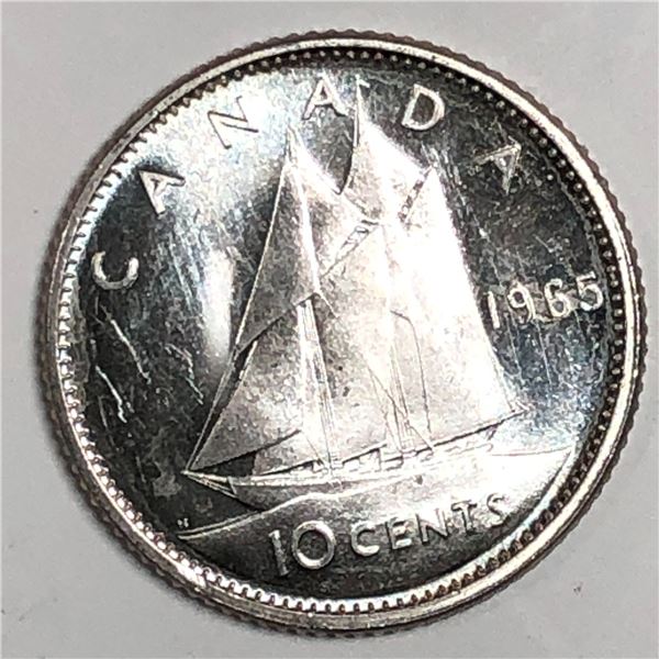 Canadian .10 Cent Dime 1965