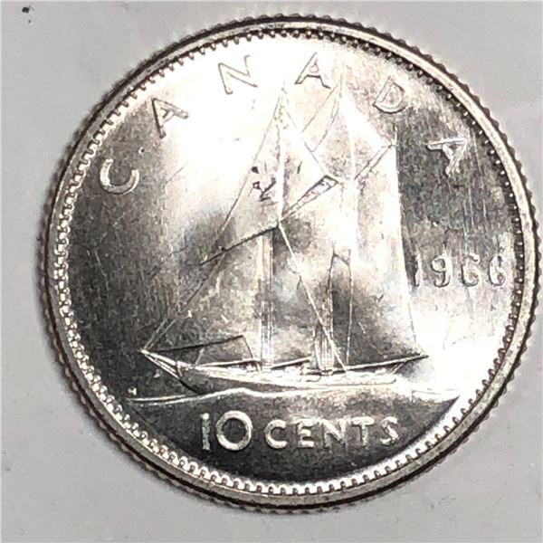 Canadian .10 Cent Dime 1966