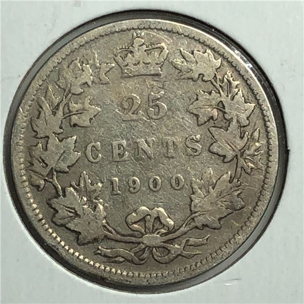 1900 Queen Victoria 25 Cents