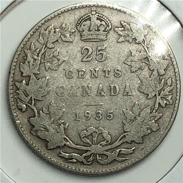 1935 King George V 25 Cents