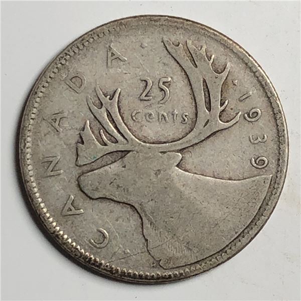 1939 King George VI 25 Cents