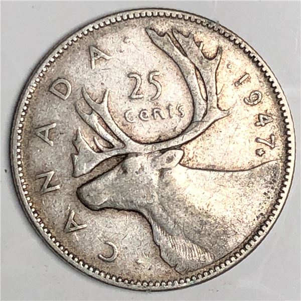 1947 Maple King George VI 25 Cents