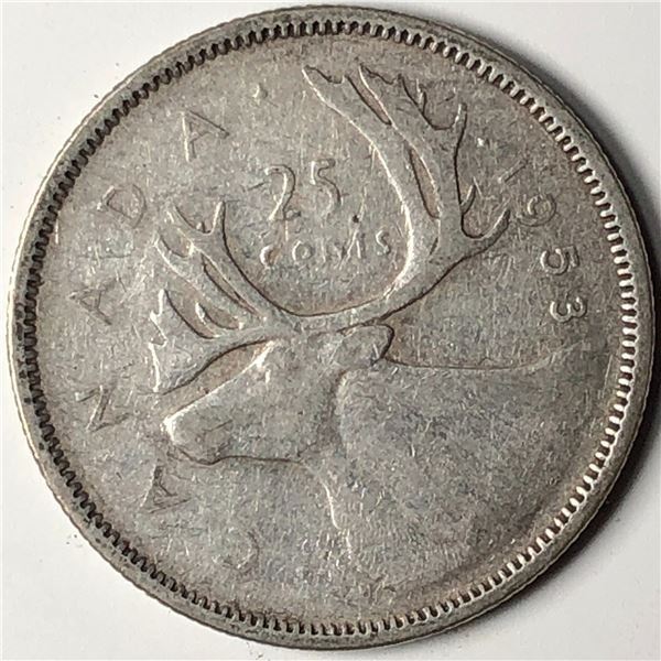 1953 SD Queen Elizabeth 25 Cents