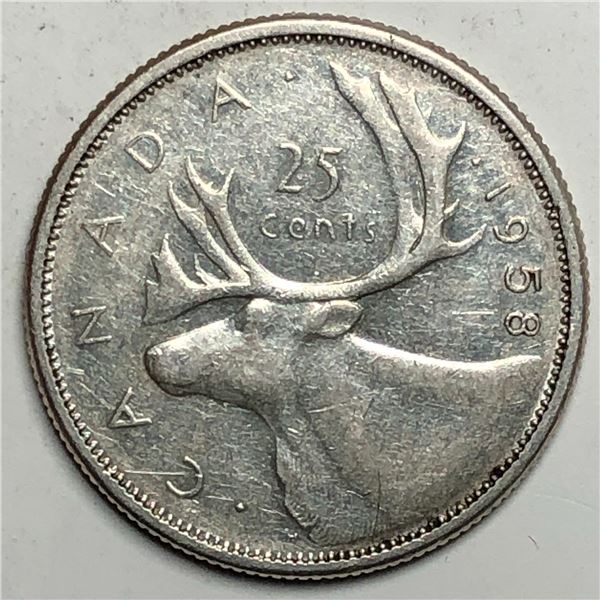 1958 Queen Elizabeth 25 Cents