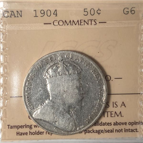1904 King Edward VII 50 Cents ICCS G-6