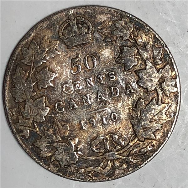 1910 King Edward VII 50 Cents VG++