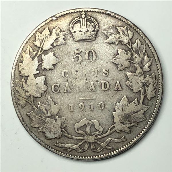 1910 King Edward VII 50 Cents VG++