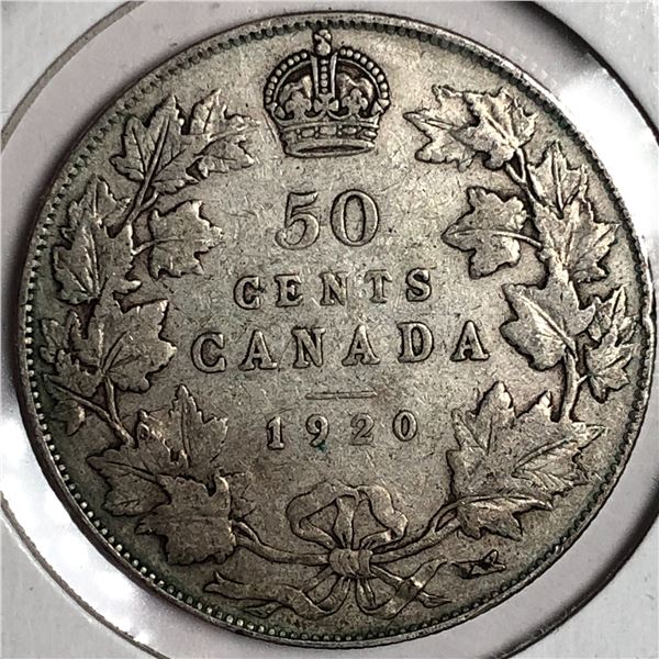 1920 King George V 50 Cents VG+