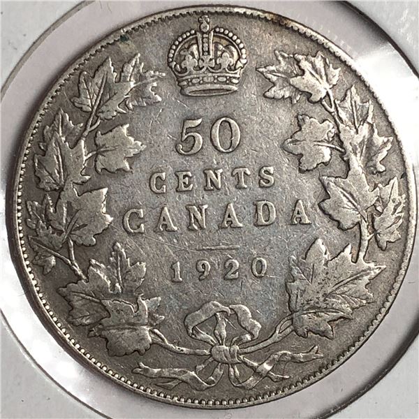 1920 King George V 50 Cents VG+