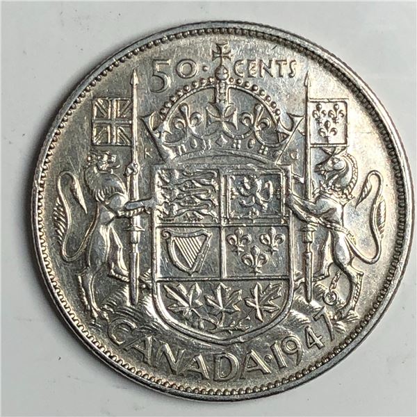 1947 Straight King George VI 50 Cents