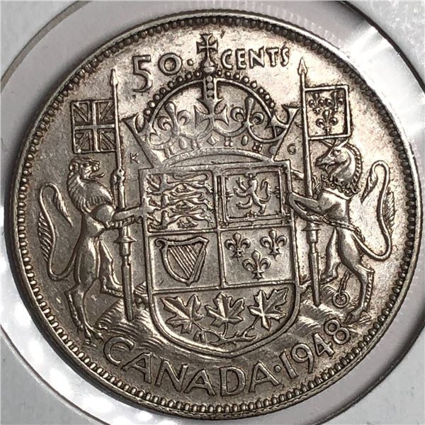 1948 King George VI 50 Cents Key Date VF-30
