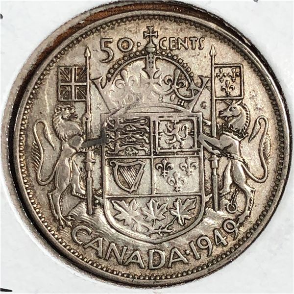 1949 King George VI 50 Cents Hoof Over 9