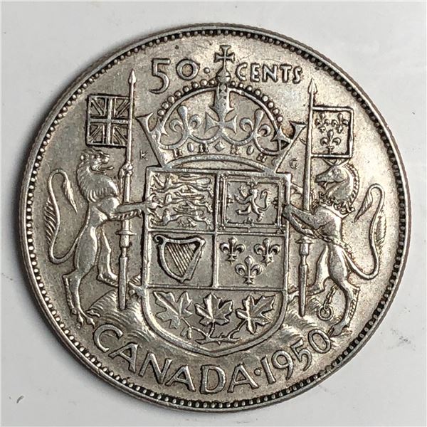 1950 King George VI 50 Cents No Design