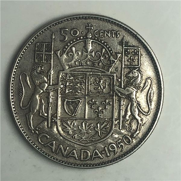 1950 King George VI 50 Cents Half Design