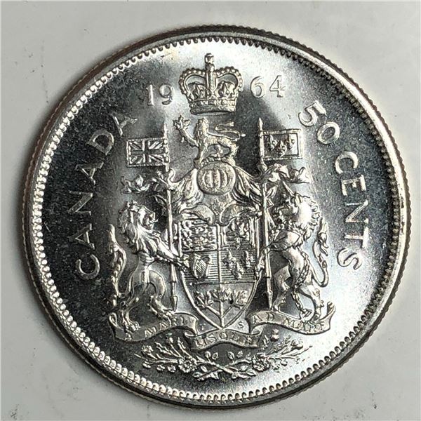 1964 Queen Elizabeth 50 Cents Blast White Cameo