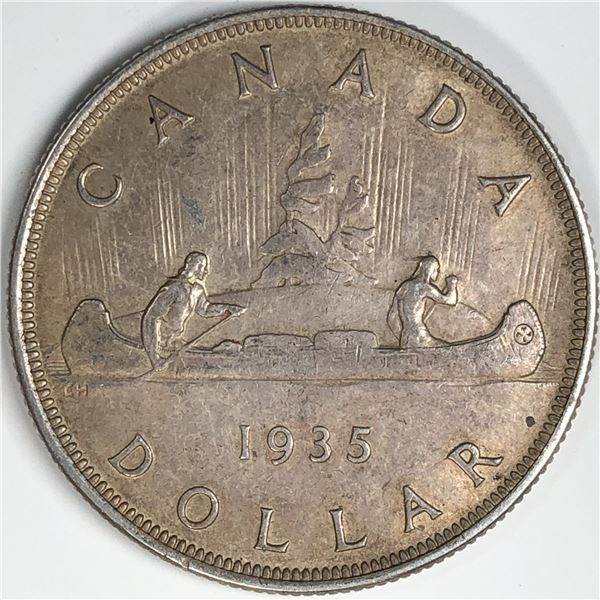 1935 King George V Canadian Silver Dollar EF-SWL