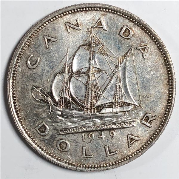 1949 King George VI Canadian Silver Dollar UNC