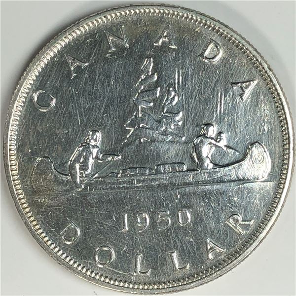 1950 King George VI Canadian Silver AU-UNC
