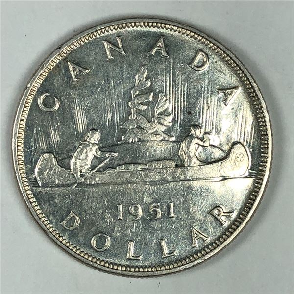 1951 Arnprior King George VI Canadian Silver Dollar UNC