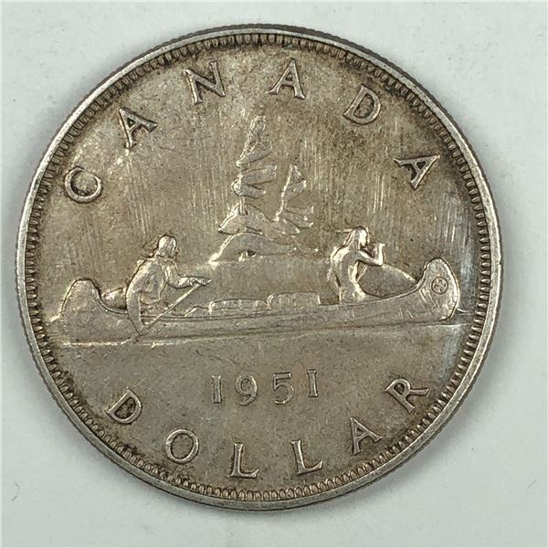 1951 King George VI Canadian Silver Dollar