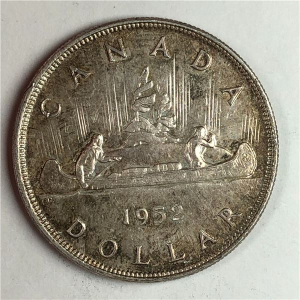 1952 King George VI Canadian Silver Dollar NWL DBL-HP