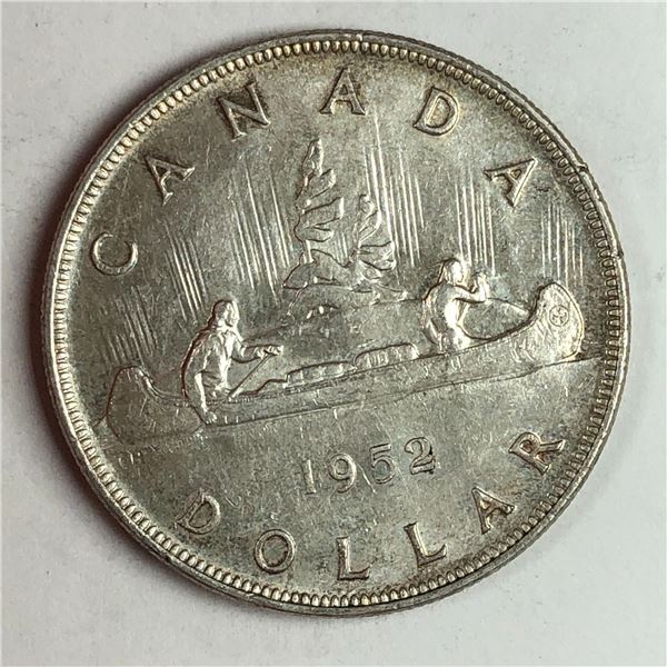 1952 King George VI Canadian Silver Dollar SWL DBL-HP