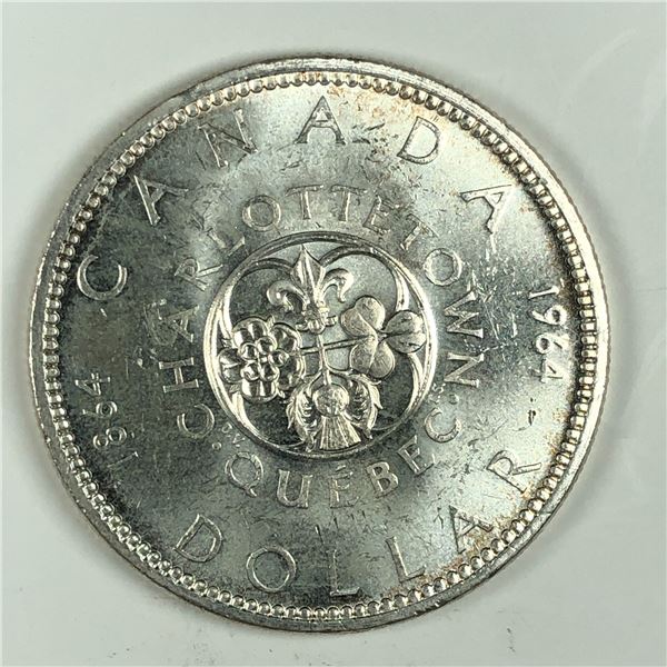 1964 Queen Elizabeth II Canadian Silver Dollar UNC
