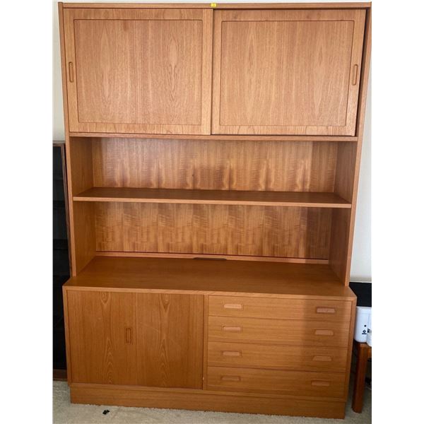 Solid Teak Bookshelf Cabinet 54W x 17D x 77T