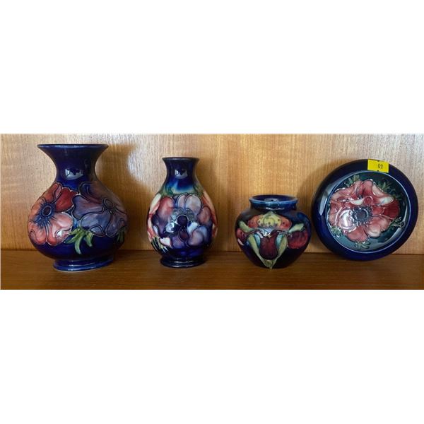 Moorcroft Pottery Collection 4 Pieces 6T