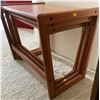 Image 2 : Mid Century Modern Teak Stacking Tables 23 x 15D x 19H