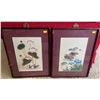 Image 1 : Pair Antique Wild Foul Prints On Rice Paper 12.5 x 16
