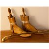 Image 2 : Rare Pair of Victorian Antique Wooden Boot Trees/Horns & Vintage Coasters w/ Placemats