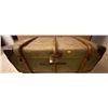 Image 1 : Featherweight Steamer Travel Trunk Luggage from 1930 era   Green Canvas & Leather
