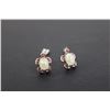 Image 1 : Fire Opal and Red Cubic Zirconia Stud Earrings