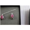 Image 2 : Sterling Silver Ruby Necklace, Pendant and Earrings Set