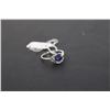 Image 1 : Sterling Silver Sapphire and Cubic Zirconia Ring - Size 8