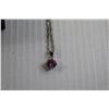 Image 3 : Sterling Silver Pink Cubic Zirconia Pendant with Chain - 18", Pendant Style Earrings