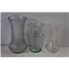 Image 7 : Mirror - (2) Pink Glass Candle Holders - (2) Oil Lamp Chimneys - (7) Glass Vases - Glass Jar