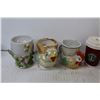 Image 5 : (3) Egg Cups - (2) Ceramic Decorations - Precious Moments Pin Cushion - Glass Candle Holder