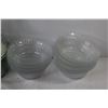 Image 2 : (9) Glass Bowls - (4) Glass Bowl Set w/Chip on Larger Bowl - French Fry Cutter - Spinning Grater/Sli